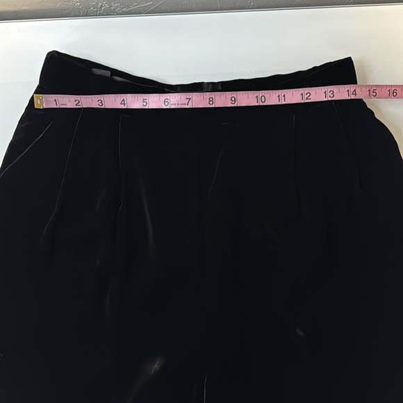 Vintage Classiques Entier black velvet wide leg lined pants M - Picture 11 of 14